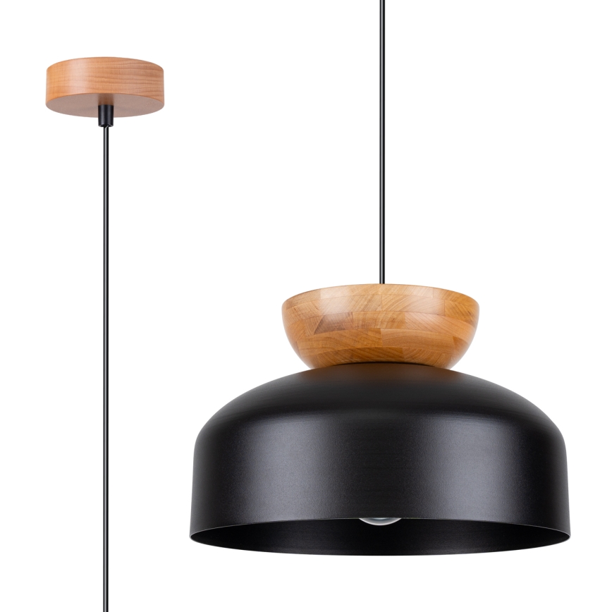 Kattokruunu johdossa MARION 1xE27/15W/230V halkaisija 29,5 cm musta