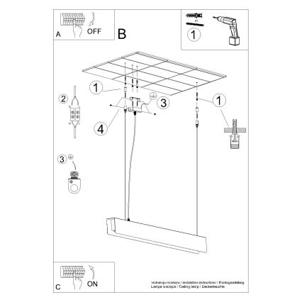 LED-kattokruunu johdossa SPARK 1xG13/8,5W/230V kulta