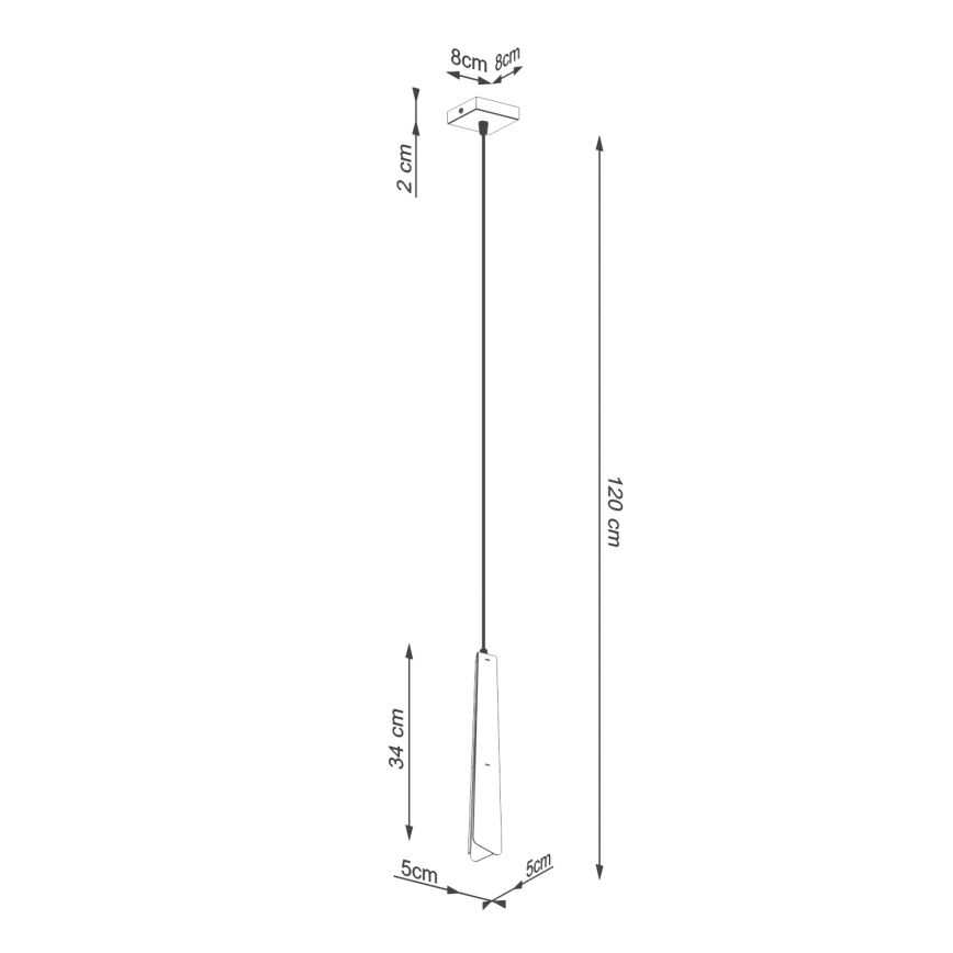 Kattokruunu johdossa PRYSM 1xG9/8W/230V musta