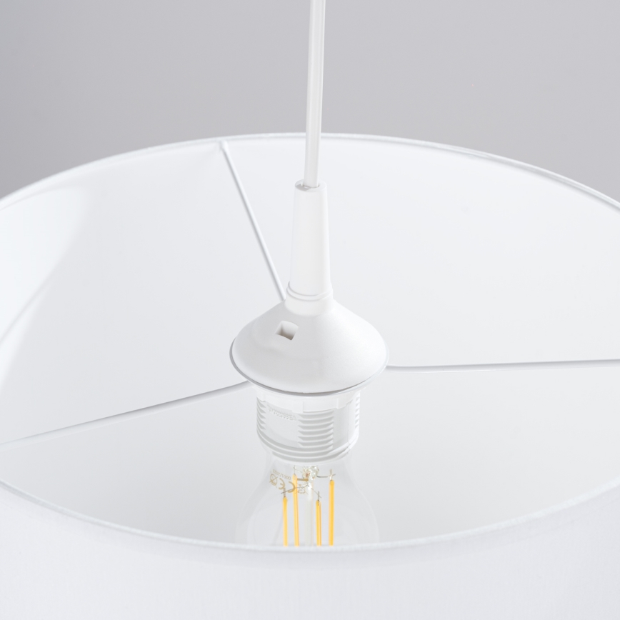 Kattokruunu johdossa NOVA 1xE27/15W/230V halkaisija 30 cm valkoinen