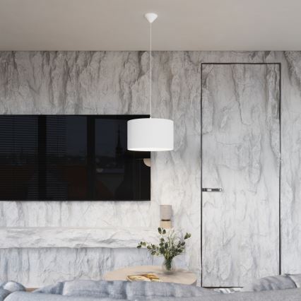 Kattokruunu johdossa NOVA 1xE27/15W/230V halkaisija 40 cm valkoinen