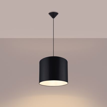 Kattokruunu johdossa NOVA 1xE27/15W/230V halkaisija 30 cm musta