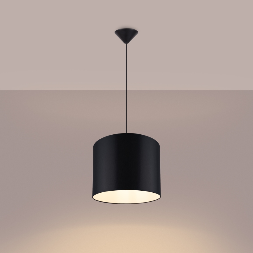 Kattokruunu johdossa NOVA 1xE27/15W/230V halkaisija 30 cm musta