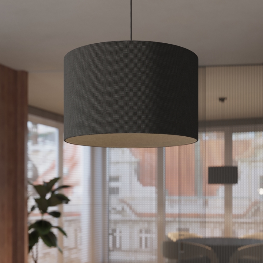Kattokruunu johdossa NOVA 1xE27/15W/230V halkaisija 30 cm musta