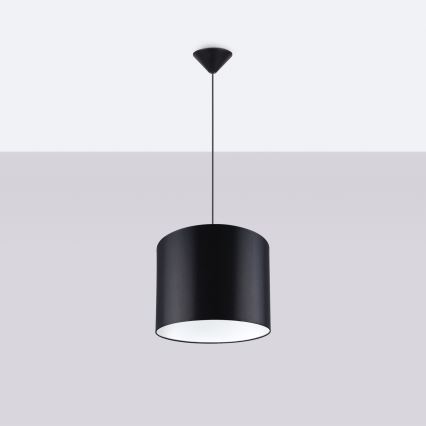 Kattokruunu johdossa NOVA 1xE27/15W/230V halkaisija 30 cm musta