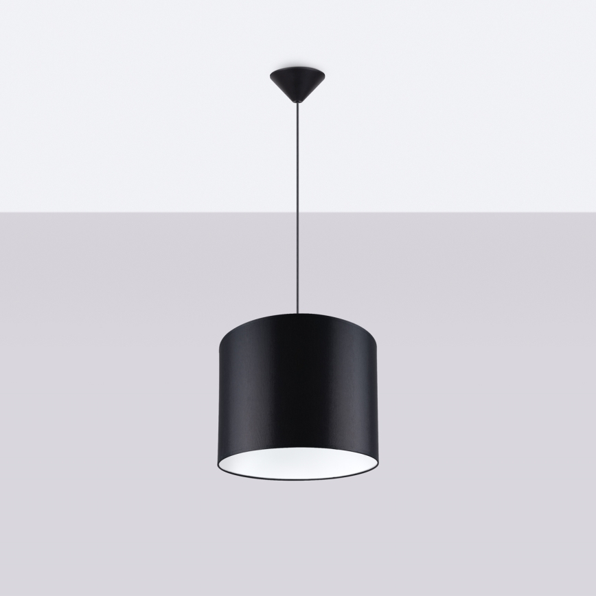 Kattokruunu johdossa NOVA 1xE27/15W/230V halkaisija 30 cm musta