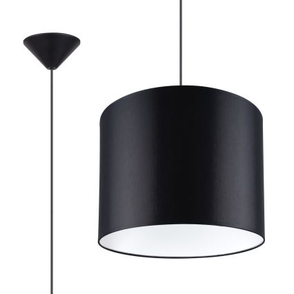 Kattokruunu johdossa NOVA 1xE27/15W/230V halkaisija 30 cm musta