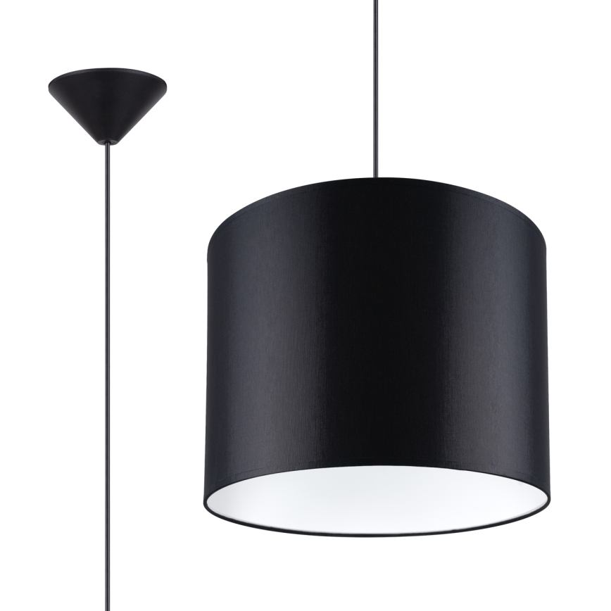 Kattokruunu johdossa NOVA 1xE27/15W/230V halkaisija 30 cm musta