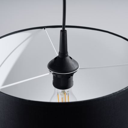 Kattokruunu johdossa NOVA 1xE27/15W/230V halkaisija 30 cm musta