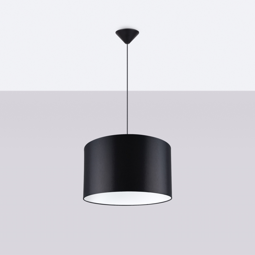 Kattokruunu johdossa NOVA 1xE27/15W/230V halkaisija 40 cm musta