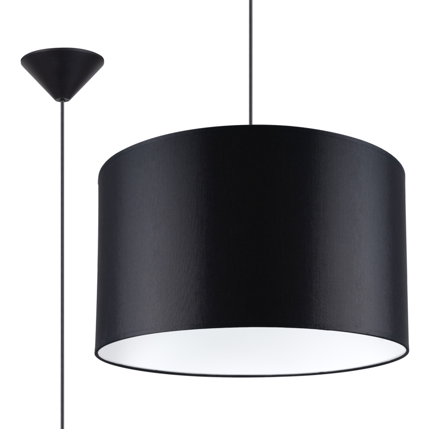 Kattokruunu johdossa NOVA 1xE27/15W/230V halkaisija 40 cm musta