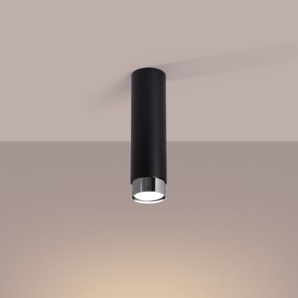 Kohdevalo NERO 1xGU10/10W/230V 22,5 cm musta/kiiltävä kromi