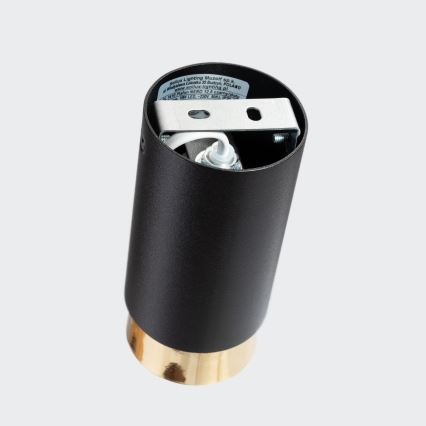 Kohdevalo NERO 1xGU10/10W/230V 12,5 cm musta/kulta