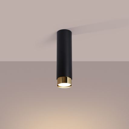 Kohdevalo NERO 1xGU10/10W/230V 22,5 cm musta/kulta