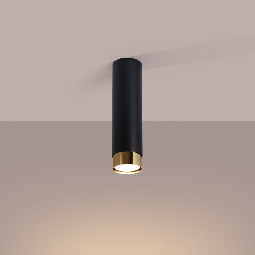 Kohdevalo NERO 1xGU10/10W/230V 22,5 cm musta/kulta