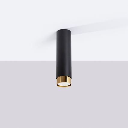 Kohdevalo NERO 1xGU10/10W/230V 22,5 cm musta/kulta