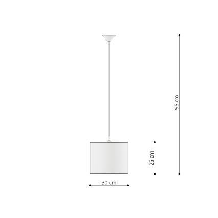 Lasten riipuskattokruunu johdossa UNICORN 1xE27/15W/230V halkaisija 30 cm yksisarvinen