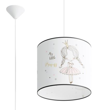 Lasten riipuskattokruunu johdossa PRINCESS 1xE27/15W/230V halkaisija 30 cm prinsessa