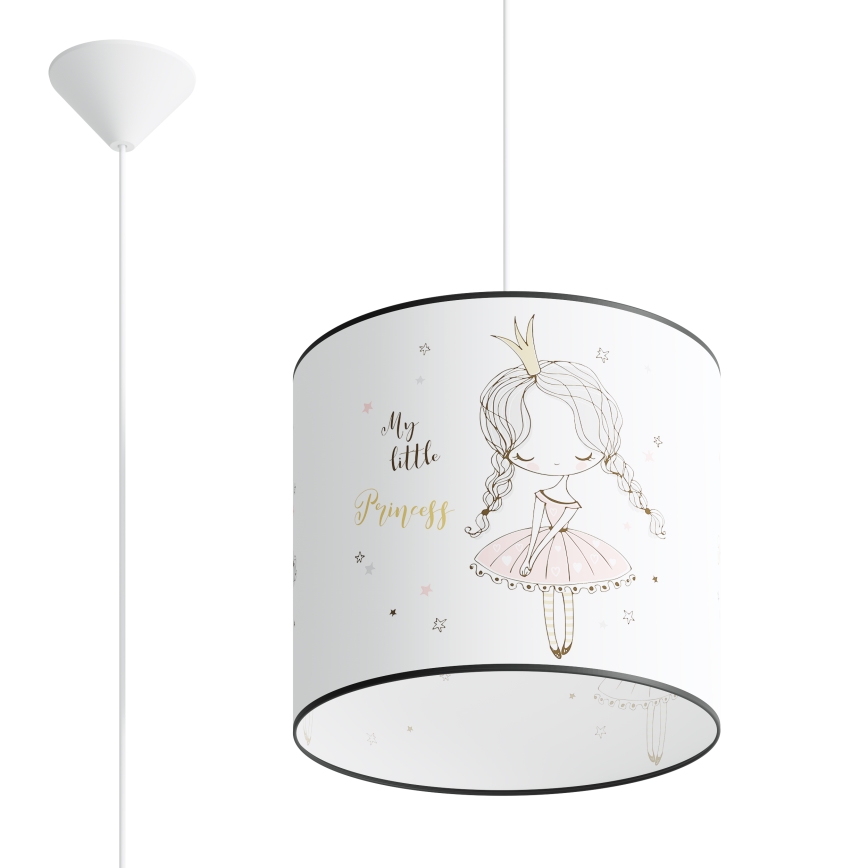 Lasten riipuskattokruunu johdossa PRINCESS 1xE27/15W/230V halkaisija 30 cm prinsessa