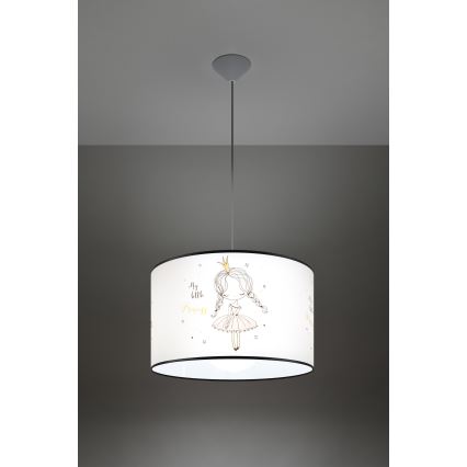 Lasten riipuskattokruunu johdossa PRINCESS 1xE27/15W/230V halkaisija 40 cm prinsessa