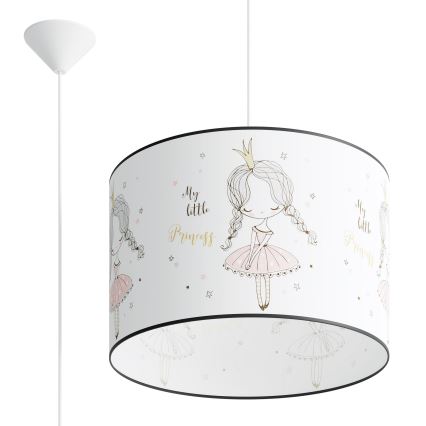 Lasten riipuskattokruunu johdossa PRINCESS 1xE27/15W/230V halkaisija 40 cm prinsessa