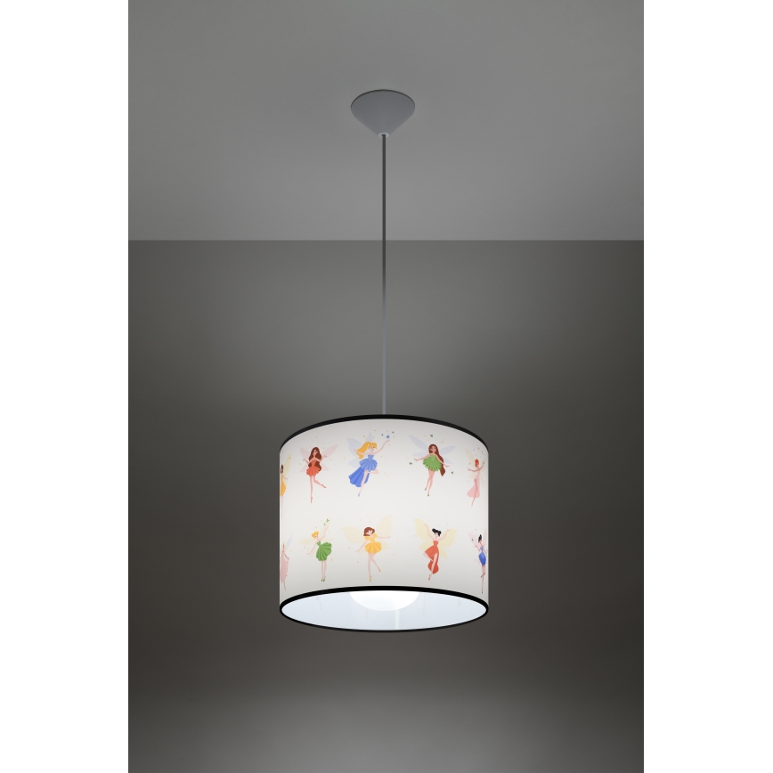 Lasten riipuskattokruunu johdossa FAIRY 1xE27/15W/230V halkaisija 30 cm keiju