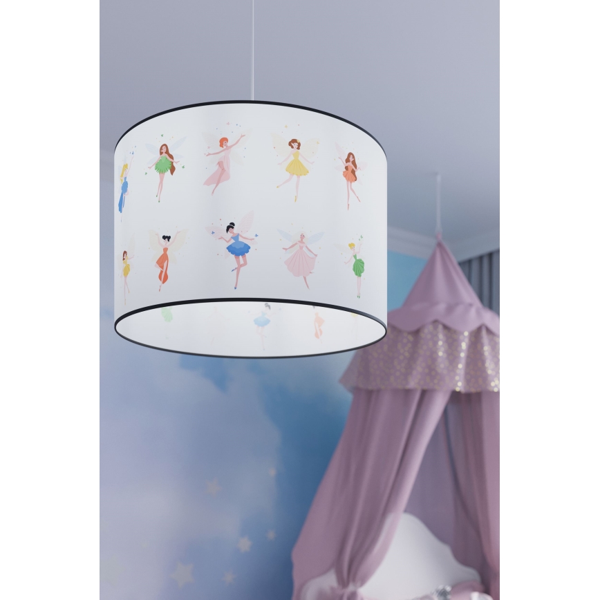 Lasten riipuskattokruunu johdossa FAIRY 1xE27/15W/230V halkaisija 30 cm keiju