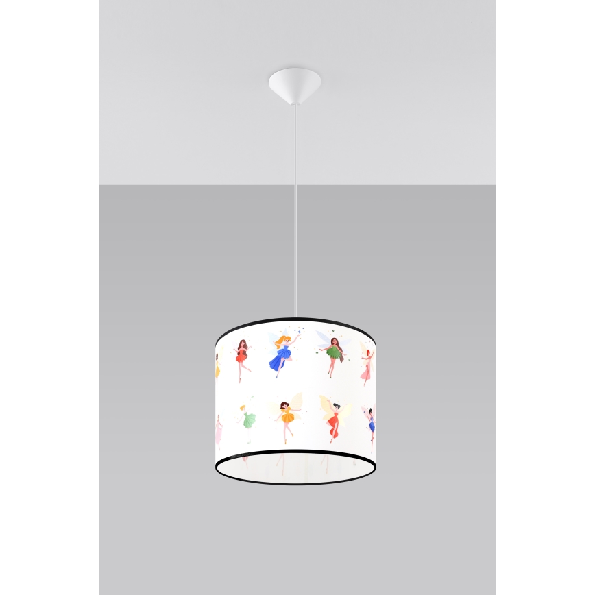 Lasten riipuskattokruunu johdossa FAIRY 1xE27/15W/230V halkaisija 30 cm keiju