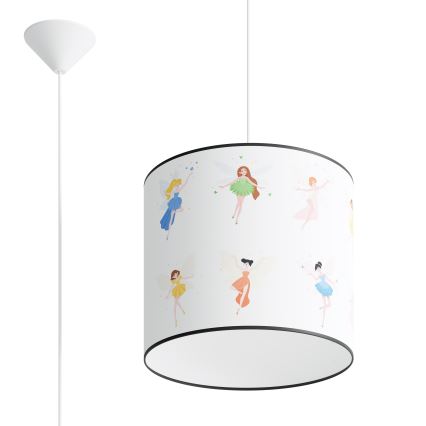 Lasten riipuskattokruunu johdossa FAIRY 1xE27/15W/230V halkaisija 30 cm keiju