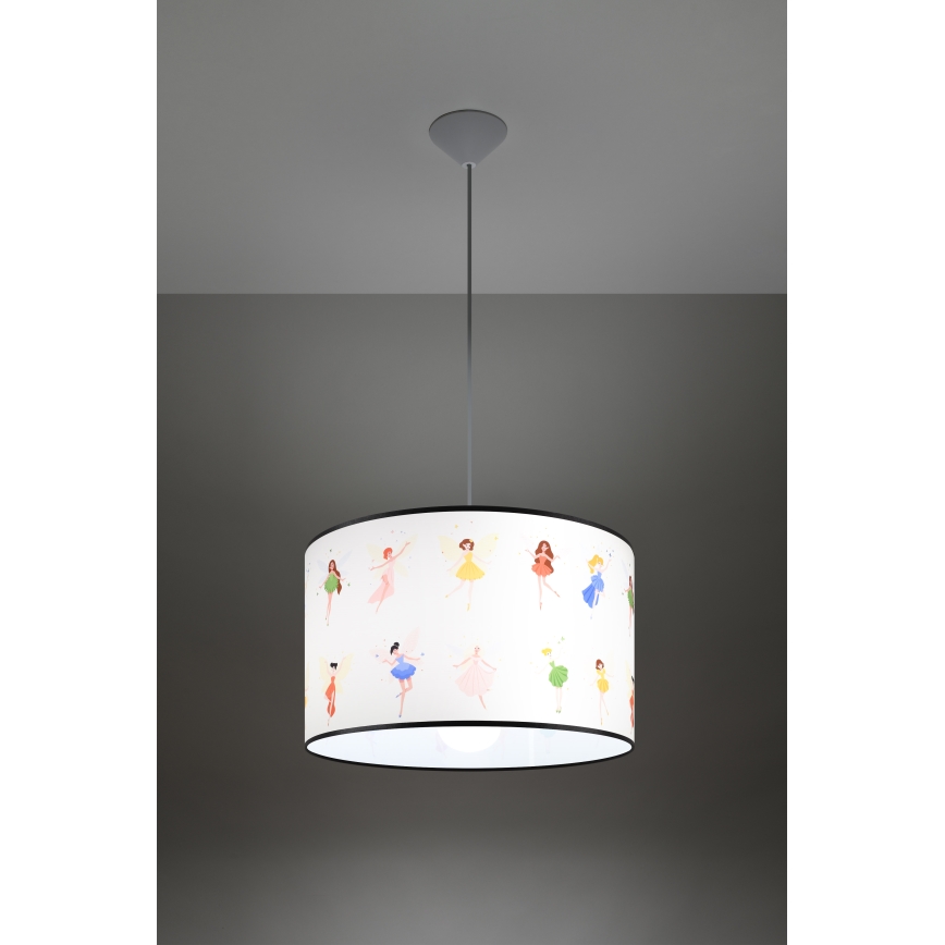 Lasten riipuskattokruunu johdossa FAIRY 1xE27/15W/230V halkaisija 40 cm keiju