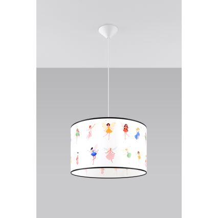 Lasten riipuskattokruunu johdossa FAIRY 1xE27/15W/230V halkaisija 40 cm keiju