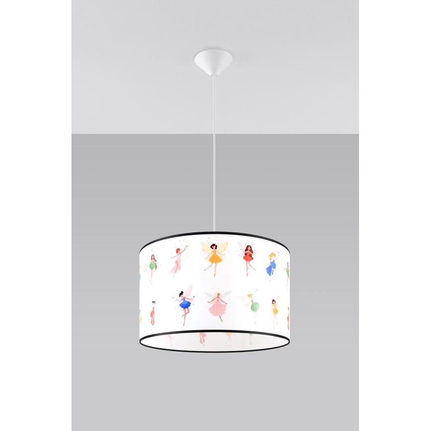 Lasten riipuskattokruunu johdossa FAIRY 1xE27/15W/230V halkaisija 40 cm keiju