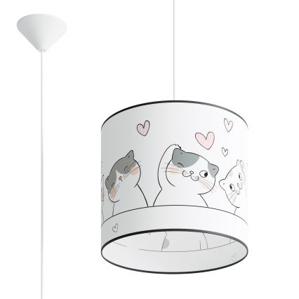 Lasten riipuskattokruunu johdossa CAT 1xE27/15W/230V halkaisija 30 cm kissa
