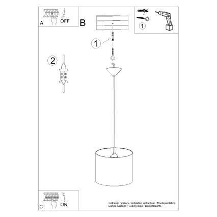Lasten riipuskattokruunu johdossa CAT 1xE27/15W/230V halkaisija 30 cm kissa