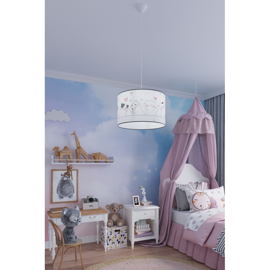 Lasten riipuskattokruunu johdossa CAT 1xE27/15W/230V halkaisija 40 cm kissa