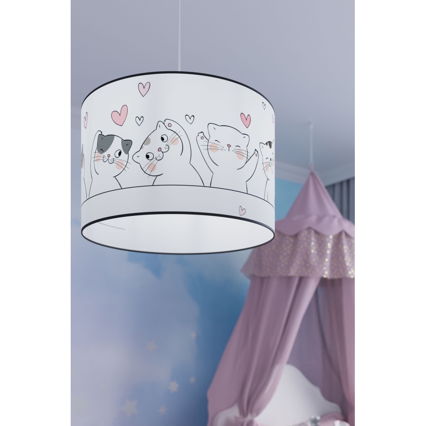 Lasten riipuskattokruunu johdossa CAT 1xE27/15W/230V halkaisija 40 cm kissa