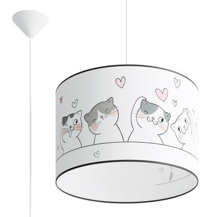 Lasten riipuskattokruunu johdossa CAT 1xE27/15W/230V halkaisija 40 cm kissa