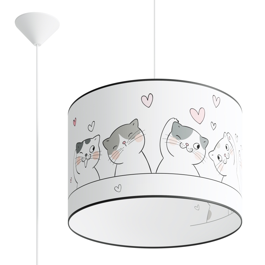 Lasten riipuskattokruunu johdossa CAT 1xE27/15W/230V halkaisija 40 cm kissa
