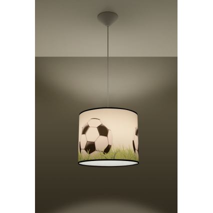 Lasten riipuskattokruunu johdossa FOOTBALL 1xE27/15W/230V halkaisija 30 cm jalkapallo