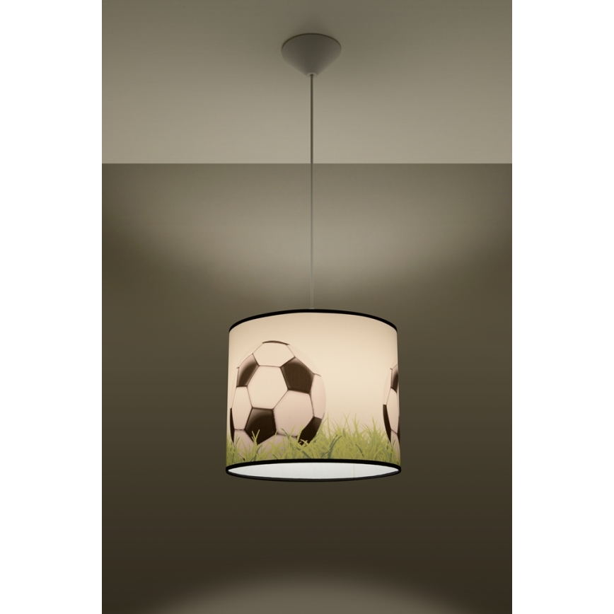 Lasten riipuskattokruunu johdossa FOOTBALL 1xE27/15W/230V halkaisija 30 cm jalkapallo