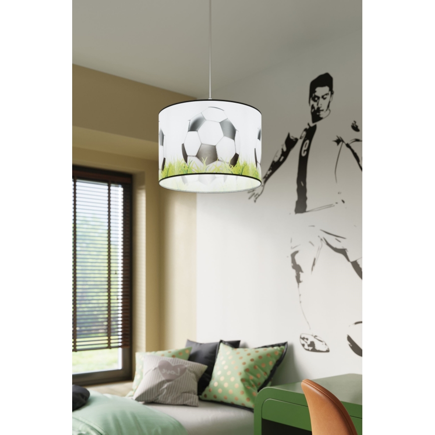Lasten riipuskattokruunu johdossa FOOTBALL 1xE27/15W/230V halkaisija 30 cm jalkapallo
