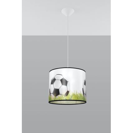 Lasten riipuskattokruunu johdossa FOOTBALL 1xE27/15W/230V halkaisija 30 cm jalkapallo