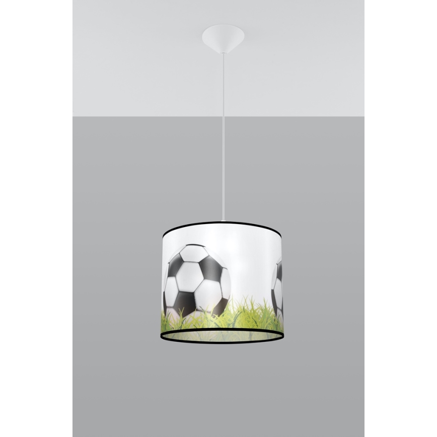Lasten riipuskattokruunu johdossa FOOTBALL 1xE27/15W/230V halkaisija 30 cm jalkapallo