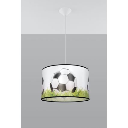 Lasten riipuskattokruunu johdossa FOOTBALL 1xE27/15W/230V halkaisija 40 cm jalkapallo