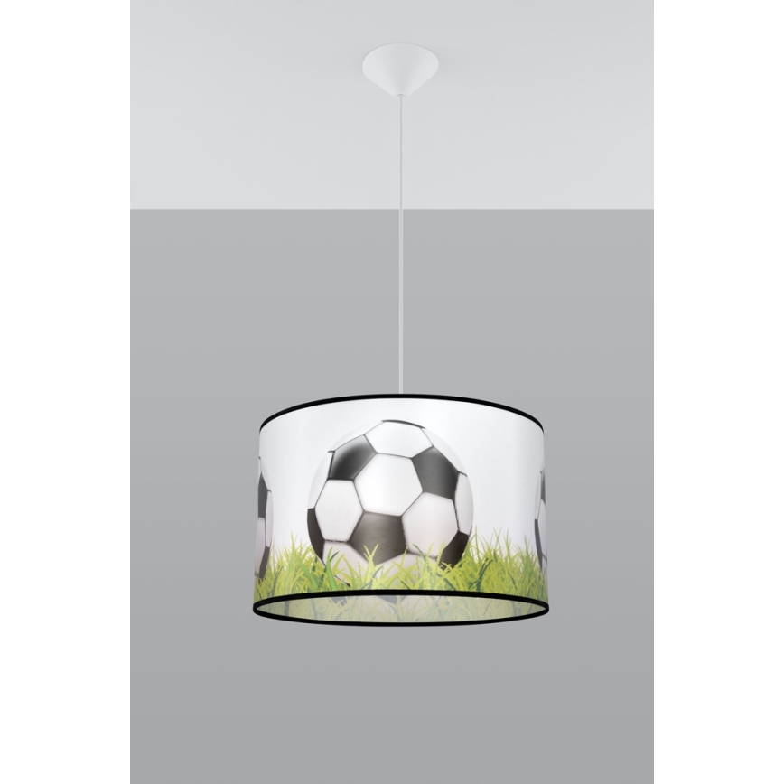 Lasten riipuskattokruunu johdossa FOOTBALL 1xE27/15W/230V halkaisija 40 cm jalkapallo