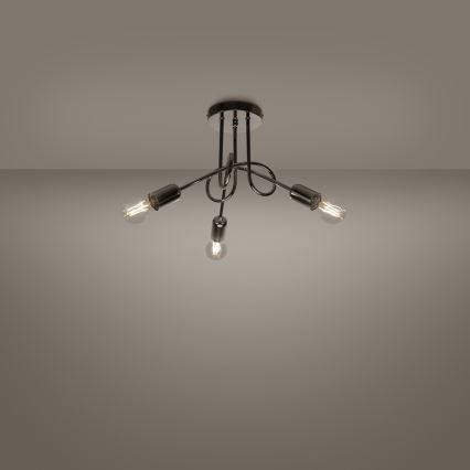 Kiinteä kattokruunu LOOP 3xE27/15W/230V kiiltävä kromi