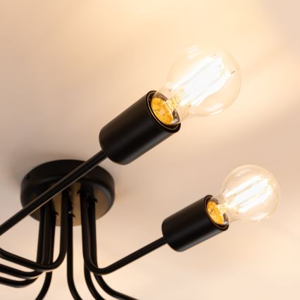 Kiinteä kattokruunu VECTOR 8xE27/15W/230V musta
