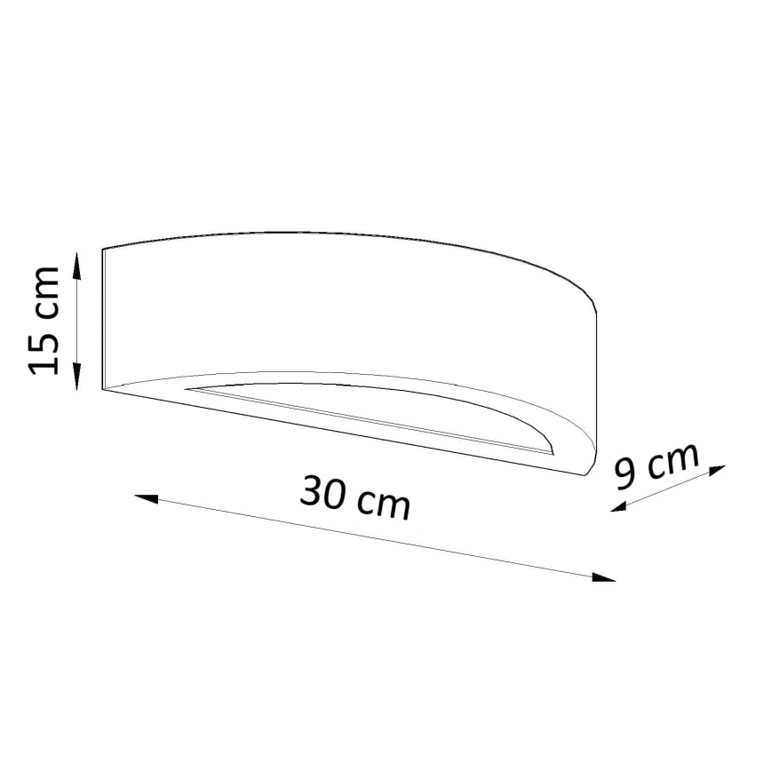 Seinävalaisin ATENA 1xE27/15W/230V 30 cm valkoinen