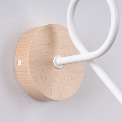Seinävalaisin EMBER 1xE27/15W/230V valkoinen/beige/pyökki