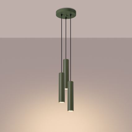 Kattokruunu johdossa LAGOS 3xGU10/10W/230V vihreä